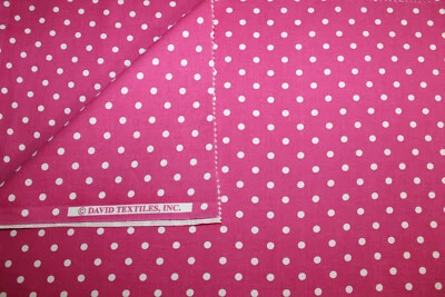 Tela textil David rosa con lunares blancos. 33x44. VER NOTA ABAJO. S24-941 Foto 1 de 4