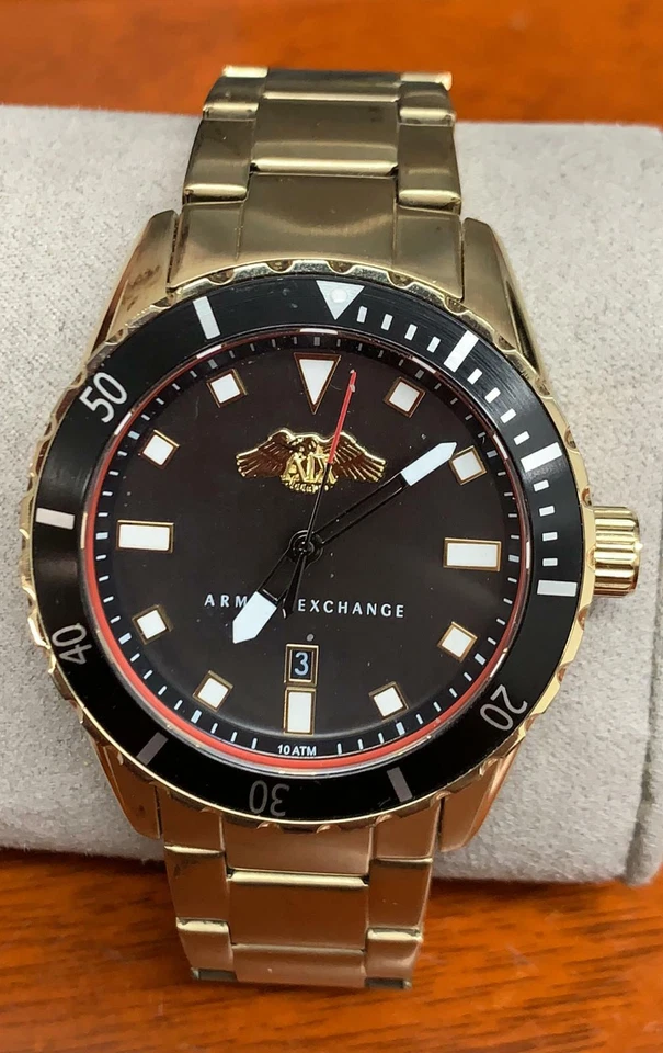 Armani Exchange AX1710 Black Dial Gold Plated Stainless Steel Men's Watch - image 1 of 1