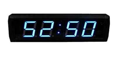 Indoor 2.3" Large Blue LED Wall Clock Support Countdown up in Minutes:Seconds - Image 1 of 2