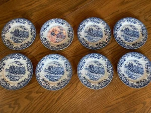 Johnson Bros Coaching Scenes/Hunting Country Bread & BUTTER PLATES ENGLAND (8) - Picture 1 of 3