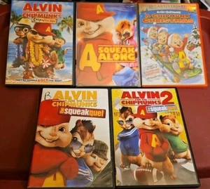 Alvin And The Chipmunks (5 DVD Lot) Squeak Along, Singing, Christmas FREE SHIP - Photo 1/2