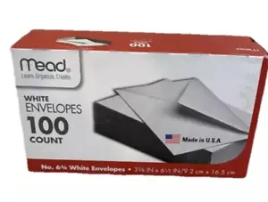 Mead White Envelopes 100 Pack Mail Business Volume Mailing Correspondence Bills - Picture 1 of 1
