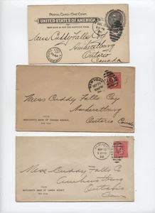 3 carte/copertine NY per il Canada, 1898-1902 [SR.555] - Foto 1 di 3