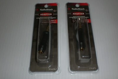 1/8" 3.5mm stereo male to 1/4'' 6.3 mm stereo female adapter by Radio Shack - Image 1 of 4