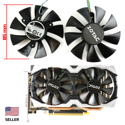 Full Set GPU Fans 85mm Zotac 1060 AMP 1070 Mini GFY09010E12SPA | US Seller, F...