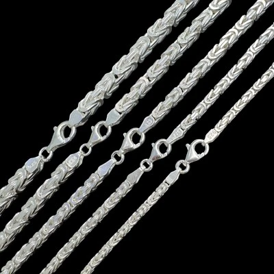Real Solid 925 Sterling Silver Byzantine Rope Chain Mens Necklace 2.5-6mm 18-30" - Image 1 of 4