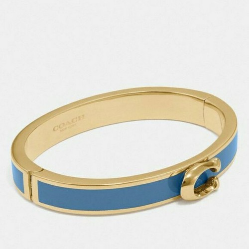 Bracciale Coach Push Firmato Cerniera Nuovo con etichette Blu Indaco
