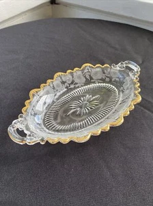 Vintage Cambridge Clear Blossom Time Depression Glass Oval Celery Serving Dish - Bild 1 von 5