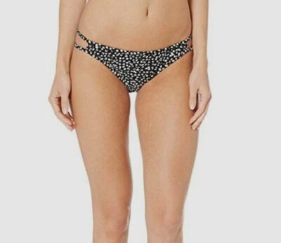 Pantalones de baño Volcom para mujer negros con estampado de lunares elásticos hipster XS Foto 1 de 3