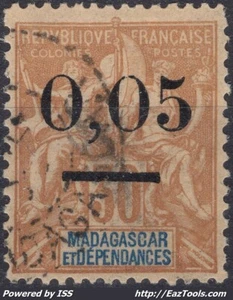 MADAGASCAR TYPE GROUPE 0,05c SUR 30c GROS ZEROS N°57 AVEC OBLITERATION - Picture 1 of 2