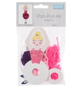 Ballerina Pom Pom Kit Create a Hanging Decoration Kids Crafts Holiday Activity - Picture 1 of 3