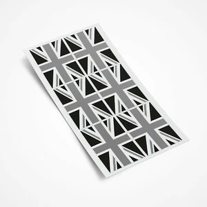 Black & Grey Union Jack Flag Stickers x6 25mm Car Motorcycle Vinyl Decals UK - Picture 1 of 1