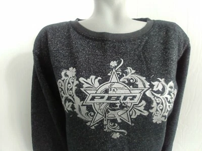J. America Black-Gray PBR Sweatshirt Silver Metallic Front Pouch Pocket Size M — 第 1/4 张图片