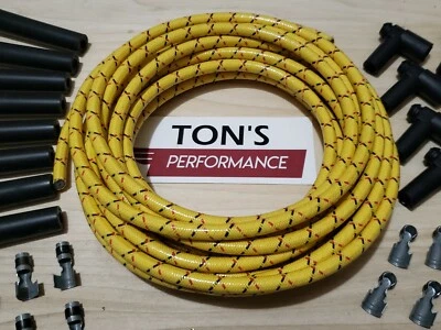 8mm Vintage Cloth Covered Spark Plug Wire Kit for ELECTRONIC IGNITION SYSTEMS YL - Image 1 of 4