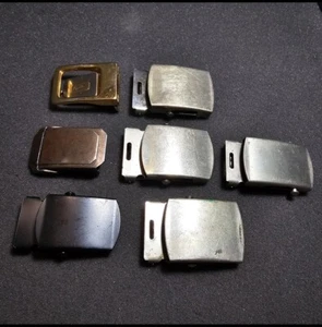 Lot Of 7 Slide Belt Buckles Some Made In USA Different Styles And Colors - Picture 1 of 12