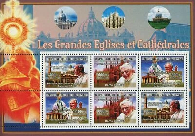 Sello Iglesia Catedrales Papa Juan Pablo II Papa Benedicto XVI S/S MNH 4857-4859 Foto 1 de 4