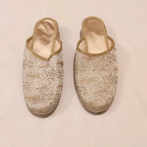 Marks & Spencer Slip-On Shoes Women Size 4 Gold Mix Mules Slippers Shoes - Picture 1 of 8