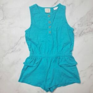 Zara Girls Romper Embroidered Turquoise Shorts Outfit Size 3-4 Years