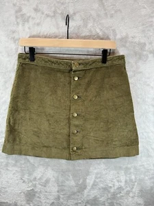 American Apparel Pencil Skirt Corduroy Green Large Casual Classiccore Preppy - Picture 1 of 15