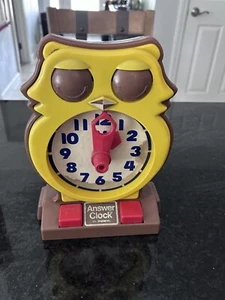 Vintage 1975 TOMY Answer Clock Owl Toy Hong Kong Educational Preschool Clock - Picture 1 of 7