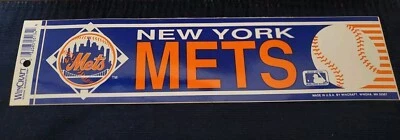 Vintage WinCraft MLB Baseball New York Mets  Bumper Sticker -  Made in USA - Image 1 of 4