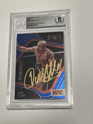 Tarjeta azul firmada por José Aldo UFC Select IP losa autografiada Beckett BAS a Foto 1 de 2