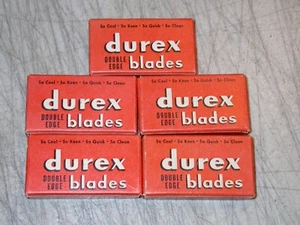 Vintage Durex Double Edge Rasierklingen 5 Packungen 25 Klingen Neu aus altem Lagerbestand - Bild 1 von 2