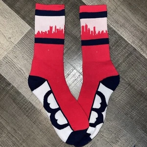 BOSTON RED SOX MLB BASEBALL TEAM LOGO CITY LINE CREW LENGTH SOCKS LARGE - Picture 1 of 1