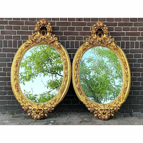 Baroque/Rococo/French Louis XVI Oval Wall Mirrors -a pair made when ordered Cover
