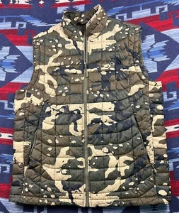 The North Face Thermoball Vest Mens M Olive Tan Camo Quilted Puffer Jacket Coat - Picture 1 of 14