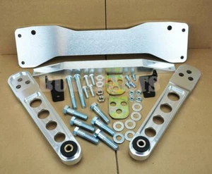 Polished Subframe Tie Bar Lower Control Arms Kit for 01-05 Honda Civic EM EM2 - Picture 1 of 1