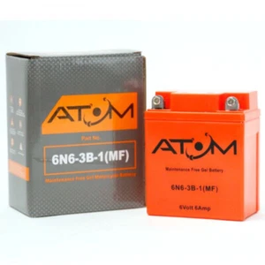 6N6-3B-1 Atom AGM Gel Motorradbatterie 6V 6Ah-Honda CB 100 Super Sport 1970-1972 - Bild 1 von 4