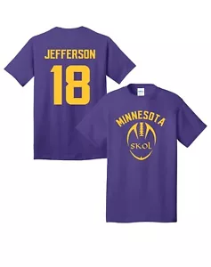 Justin Jefferson Purple Skol Youth T-Shirt #18 , Minnesota - Picture 1 of 1