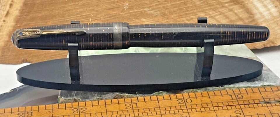 Pluma Estilográfica Vacuática Parker Diamante Azul De Colección (década de 1940) 14 k Nuevo en Caja--2944.24 Foto 1 de 4