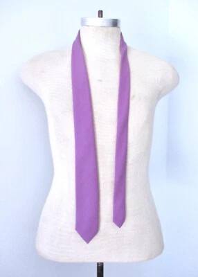 Винтажный 80-х новая волна лаванды фиолетовый хлопок саржи узкие узкий галстук панк галстук - Изображение 1 из 3