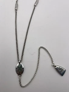 Brighton MARRAKESH "Y" Necklace Long Scrolled Floral Oval Triangle 27” - Picture 1 of 3