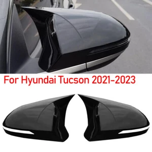 For Hyundai Tucson 2021-2023 ABS Gloss Black Rearview Mirror Cover Shell Caps - Picture 1 of 8