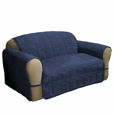 Innovative Textile Solutions Ultimate Faux Suede Loveseat-Navy T4102366 - Изображение 1 из 4