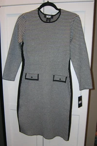 Neu mit Etikett, DKNY Pulloverkleid Hahnentritt Größe S Midi Länge - Bild 1 von 10