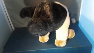 Sitting Pig black and beige soft plush store new 14 inches long 8 inches tall - Picture 1 of 7