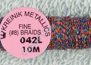 Kreinik Braid #8 042L Optic Opal Metallic Thread Fine 10M Cross Stitch - Picture 1 of 1