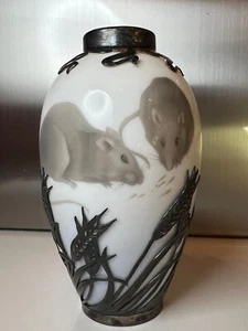Royal Copenhagen Anton Michelsen vaso antico argento sovrapposto con topi - Foto 1 di 14