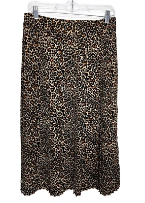 J.Crew Skirt Womens 6 Pleated Slip Midi Leopard Print Fall New With Tags - Image 1 of 4