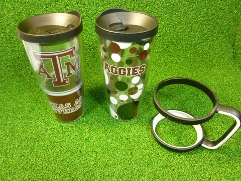 Tervis Texas A&M Aggies 24oz Tumbler Set of 2 W/Travel Lid and One Handle Cover