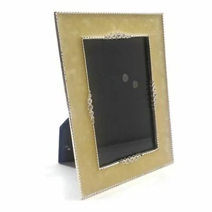 Ornate Jeweled Decorative Picture Photo Frame Home D�cor Beige/Silver Vintage - Picture 1 of 6