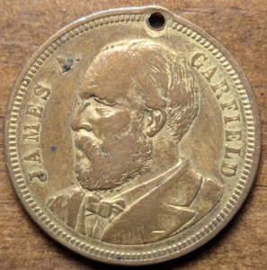 1880 James A. Garfield Canal Boy To President Political Campaign Medaille Medaille - Bild 1 von 4