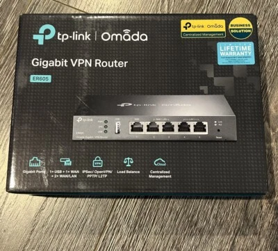 TP-Link ER605 v2 | Omada 5-Port Gigabit Multi-WAN VPN Router | 3 Config WAN/LANs - Image 1 of 2