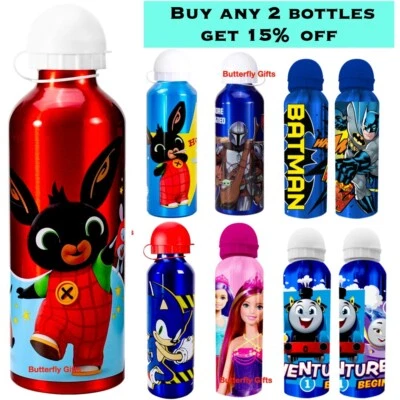 KIDS CHARACTER WATER DRINKS JUICE CHILDREN'S SCHOOL PICNIC SPORTS DRINKS BOTTLE - Image 1 of 4