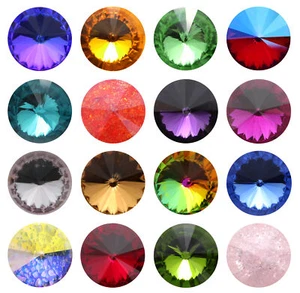 AUREA Crystals A1122 Rivoli Round Stones Crystals * Many Colors & Sizes - Picture 1 of 60