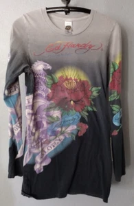 T-shirt Ed Hardy by Christian Audigier Tattoo LS Death or Glory taglia M funziona piccola - Foto 1 di 5